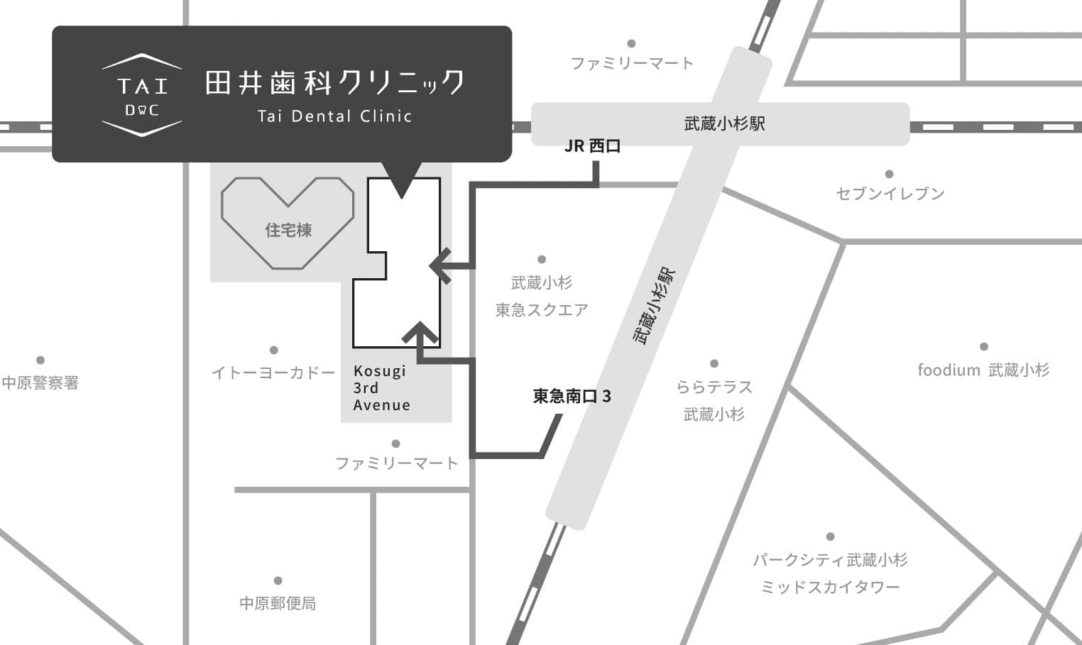 田井歯科クリニック地図